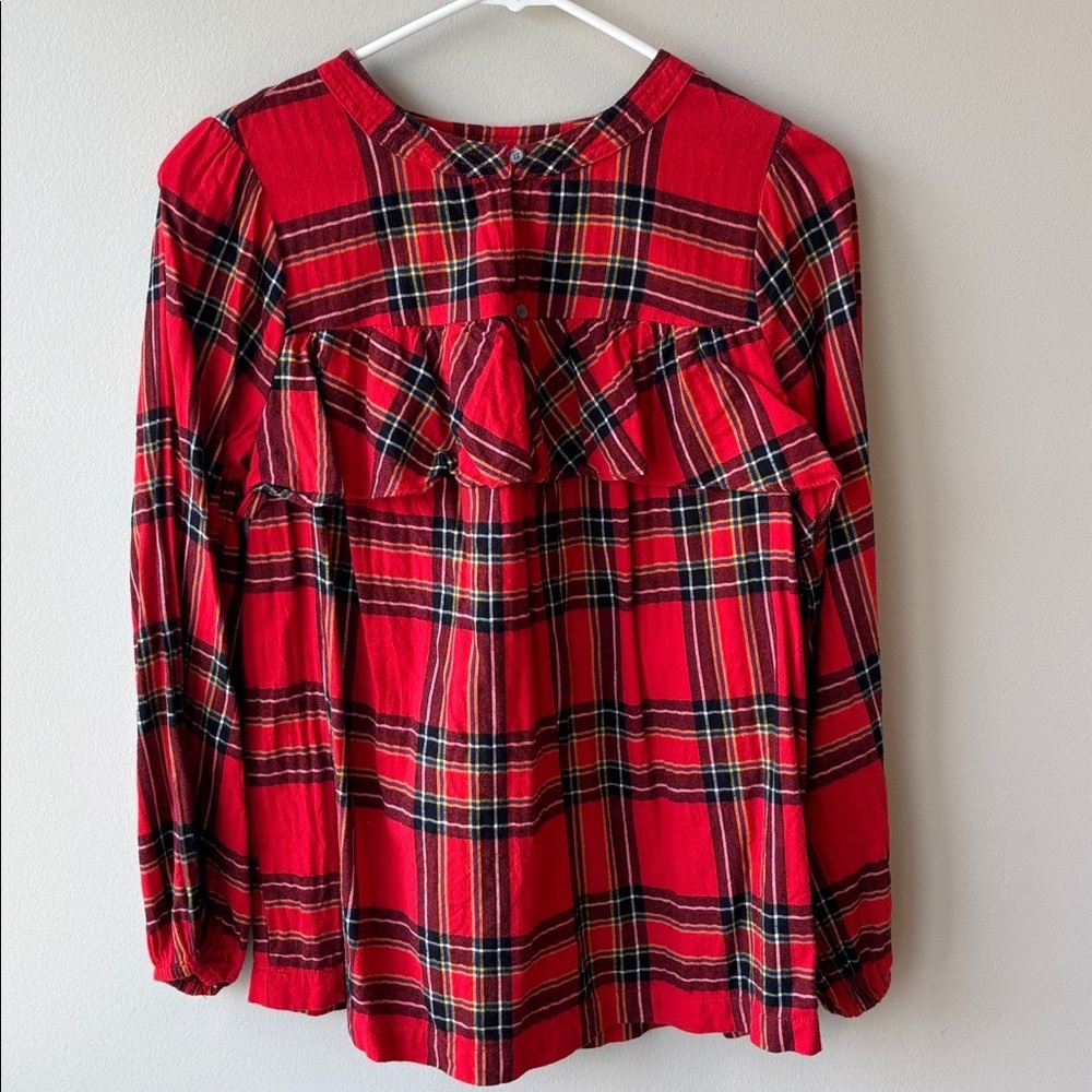 J. Crew Red Plaid Flannel Button-Up